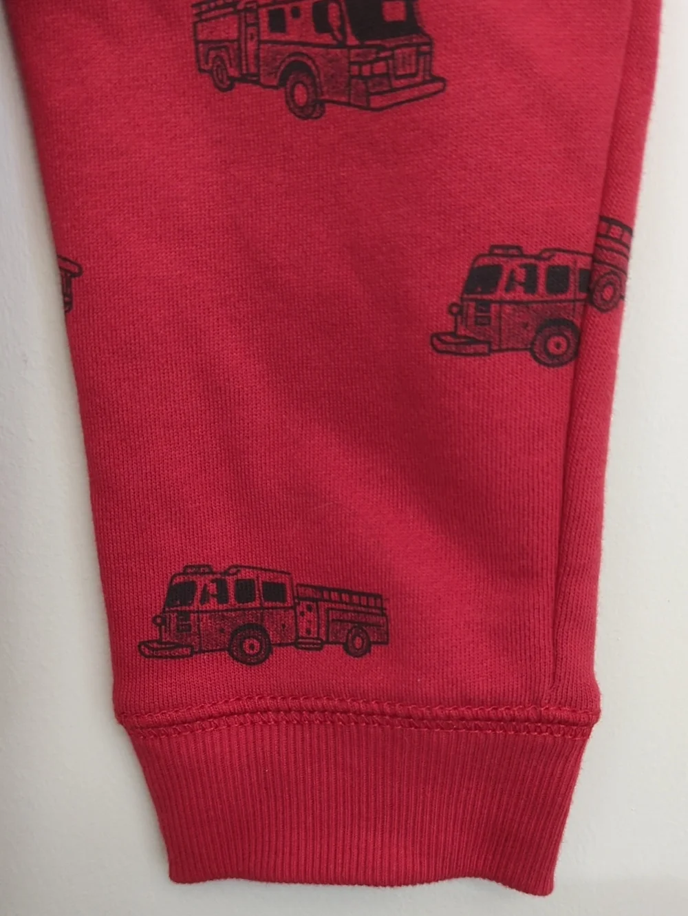 Carter's Boys Red Fire Truck Pull-On Drawstring Joggers Size 2T